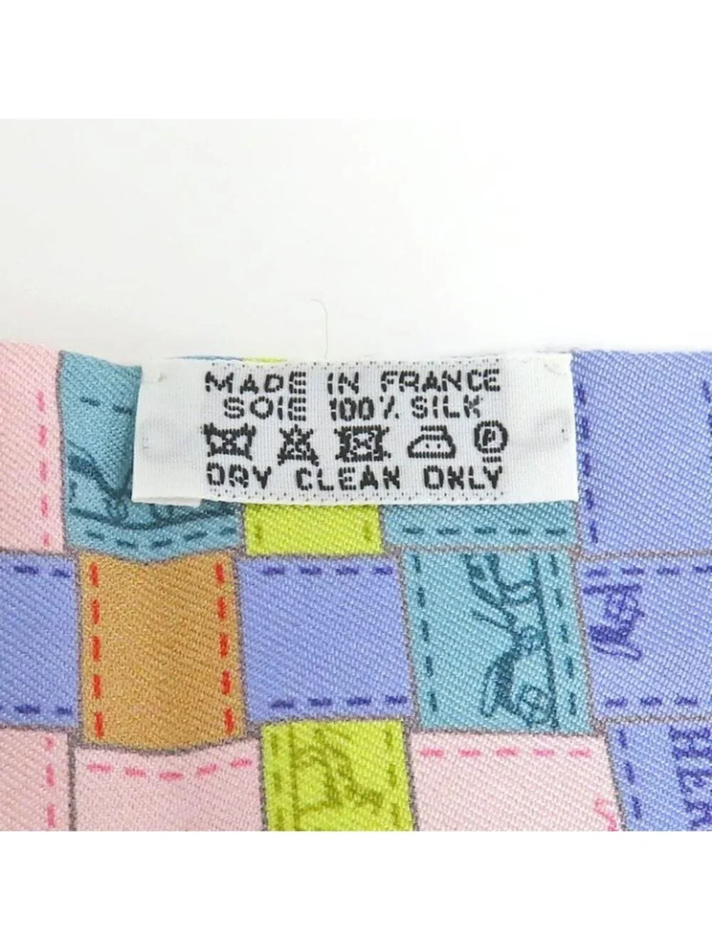Hermes Twilly Bolduc Check Silk Gray Multicolor Pastel - Picture 6 of 7